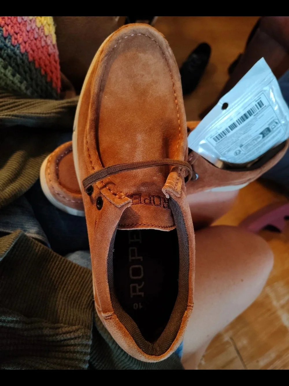 Roper Men's Suede Slip-On Loafers in Chestnut Brown NWT